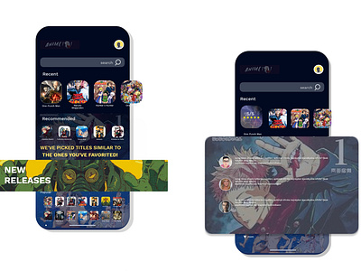 Anime 101 phone app ui