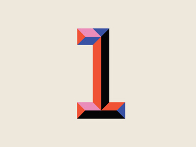 Nr 1 36 days of type 36daysoftype colourful daily illustrations minimalist minimalist logo number numerals shapes simple typeface typogaphy
