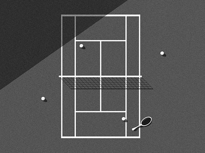 Tennis aesthetic architectural ball design grain grainy graphic design illustration malice favre shapes simple sketch sports symbol tennis