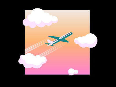 Fly clouds fly gradient grainy graphic design illustration plane planes simple simplicity sketch sky sunset vector