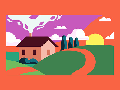 Home clouds colourful graphic design home house illustration illustrator modern illustration shapes vector