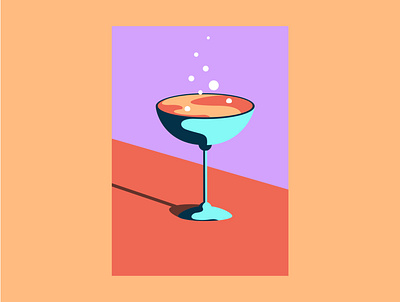 Cocktail time bubbles cocktails colourful drink graphic design illustration shapes simple