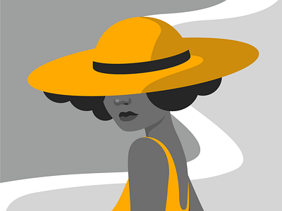 Summer time art beach feminine graphic design hat illustration shapes simple simplicity summer inspired vector women