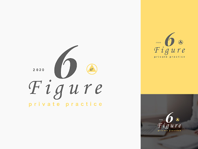 Six Figure - Private Practice branding design flat logo minimal vector