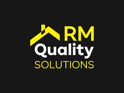 RM Quality Solutions branding flat house logo minimal remodeling vector