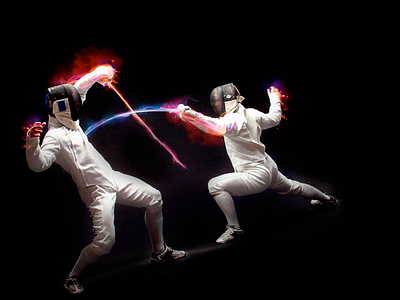 Souesporte fencing manipulation photomanipulation photoshop special effects sport sword sword play