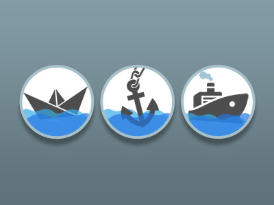 Boat Icons anchor boat graphic design icons paper sea ux vector