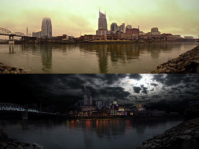 Day To Night on Photoshop city day day to night hdr landscape night panorama photomanipulation photoshop