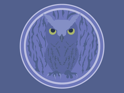 Owl Bagde animal badge bird flat flat design flat icon icon owl ui