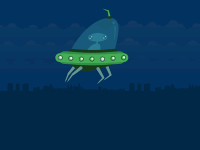 SVG CSS animated Alien Spaceship