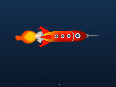 CSS Only Rocket animation css flames rocket science space