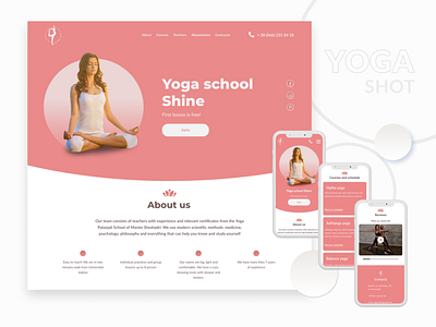 Minimalism style for yoga school Shine