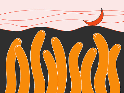 Hopeful seaweed comic design dream fish illustration minimal minimalism moon ocean sea seaweed vector