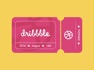 Thanks for the invitation 2014 august coupon dribble flat illustration invitation thanks ticket