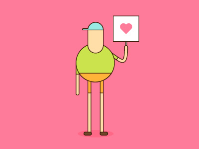 Board app board boy branding comic design guy hat heart icon illustration love minimal minimalism pink ui vector young