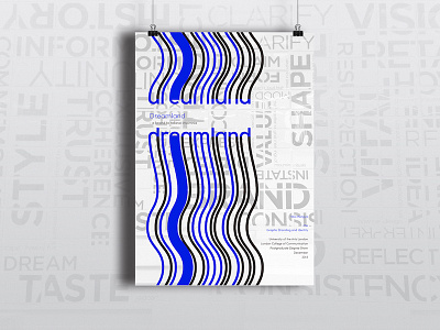 Dreamland Poster bedtime book branding design dream dreamland flat graphic identity illustration london minimal minimalism poster show sleep type typography ual vector