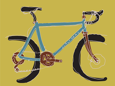 Surly Bike Illustration background bike branding design digital art digital painting draw drawing illustration scribble surly