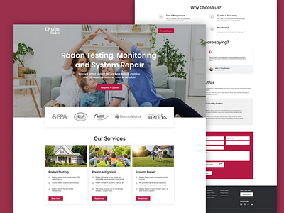 Quality Radon Main Page company design family logo main main page monitoring our page project protection radon repair safe service services system testing uidesign webdesign