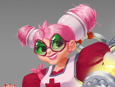 Battle nurse (Character design) character design game art painterly stylization