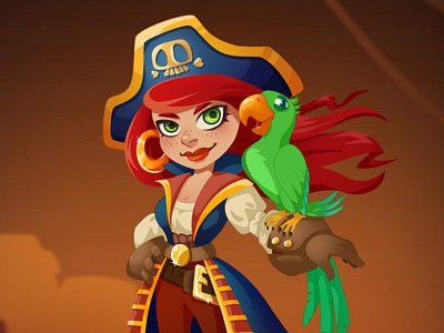 Pirate Girl Character Design cartoon character character design game art stylization