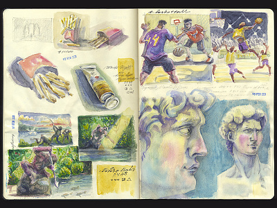 ...and another one basketball david doodle draft fishing french fries hand drawing practice sketchbook sketching storyboarding traditional art watercolor