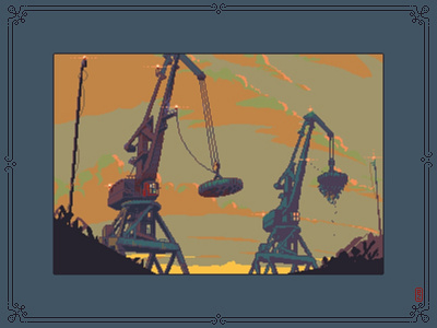 Dock 2 (Magnet cranes) [pixel art]