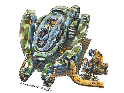 Maintanance aircraft book illustration characterdesign concept art drawing editorial illustration future graphic illustration ink maintenance march of robots marchofrobots mecha scifi sketch tricycle