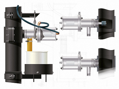 Technical Illustration of the probe documentations manual pipes technical illustration vector