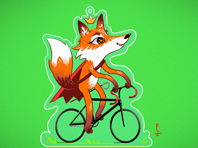 Cycling Fox – KOM adorable bicycle cartoon character character design characterdesign cute cycling fixed gear fox king king of the montain little prince