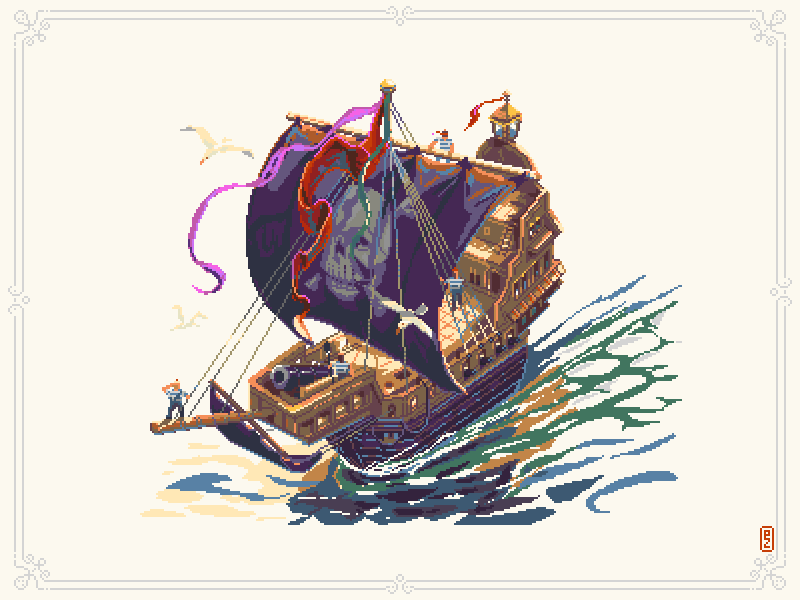 pirat ship pixel art by pako on dribbble pirat ship pixel art by pako on