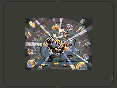 Piggybank [pixel art] 16bit 8bit aseprite coin game art illustration money piggybank pixel art pixelart pixelartist savings sprite
