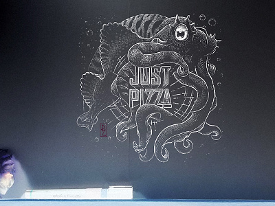 Almost done crosshatching cuttlefish design engraving graphic design graphicdesign illustration ink drawing package design packaging packaging illustration packagingdesign pizza pizza box traditional art woodcut