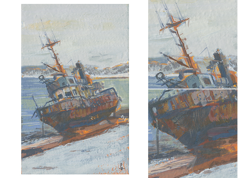 Rusty Fishing Boat [gouache] abandoned boat book illustration concept art editorial illustration fishing boat gouache gouache painting illustration rusty ship traditional art wreckedship
