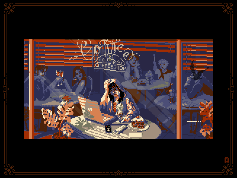 Cafe scene [pixelart] 16bit 2d animation 8bit 8bitart animation aseprite cafe coffee coffeeshop framebyframe game art gameart illustration motion pixel art pixel artist pixelart pixelartist pixels retro art