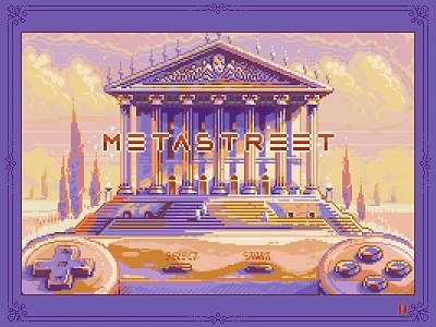 Bank of Metaverse [pixel art] 16bit 8bit bank bank building cryptopunk dotpict game art gamedev illustration landscape nft pixel pixel art pixelart pixels rertroart sprite temple video games vintage