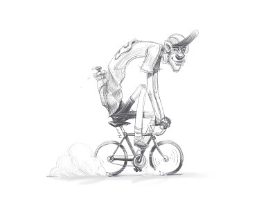 Cyclist [digital sketch] bike character design concept art cycling cyclist drawing graphic illustration pencil drawing photoshop ride sketch
