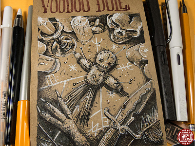 Day 4. Doll drawing drawlloween graphic halloween illustration ink inktober inktober2go sketch sketching voodoo
