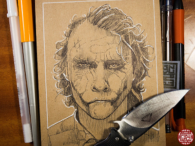 Day 07: The most serious man in the world drawlloween graphic halloween heath ledger illustration ink inktober inktober2go joker