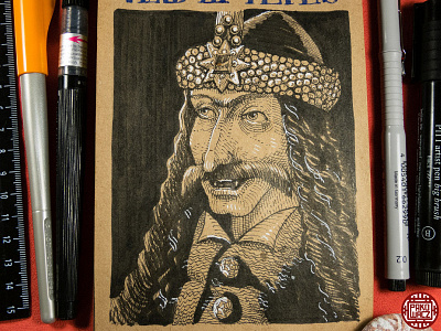 Day 28 Vlad III Tepes aka Dracula (Упырь) dracula drawing drawlloween graphic illustration ink inktober inktober2go pennywise sketch sketching vampire