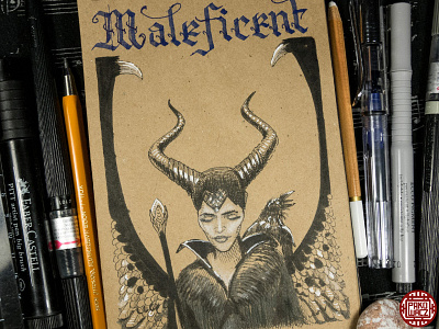 Day 29. Maleficent drawing drawlloween graphic halloween illustration ink inktober inktober2go maleficent pennywise sketch sketching