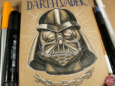 Day 30. Darth Vader as Calavera darth vader drawing drawlloween graphic halloween illustration ink inktober inktober2go pennywise sketch sketching