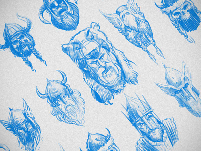 Vikings character design concept art sketch sketching viking