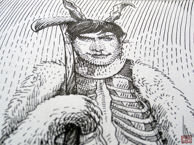 Inkotber day 2. Costume black and white drawing drawlloween etching graphic gravure illustration ink inktober woodcut
