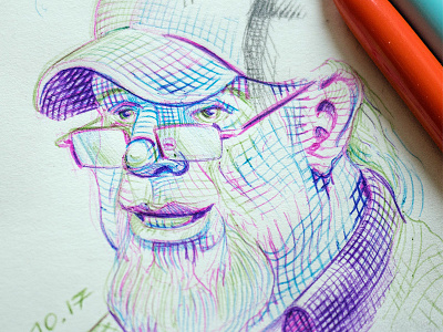 another experiment with Bic 4color ballpointpen bic4color character design editorial engraving etching graphic hatching illustration ink woodcut