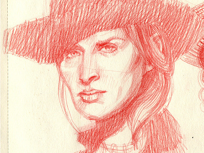 Red pencil sketch