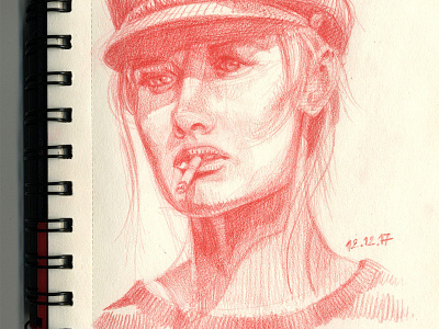 another head study drawing fun girl pencil sketch sketchbook набросок