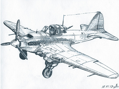 IL-2 Soviet warbird in inks