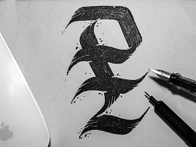 PZ blackletters calligraphy gothic handwriting lettering typography