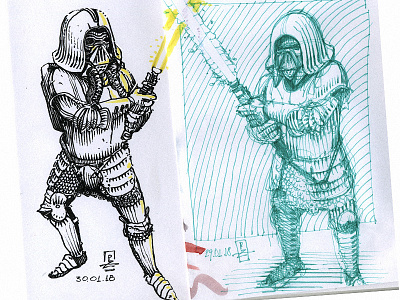 hoplite in a Star Wars setting character design concept art etching sketch star wars