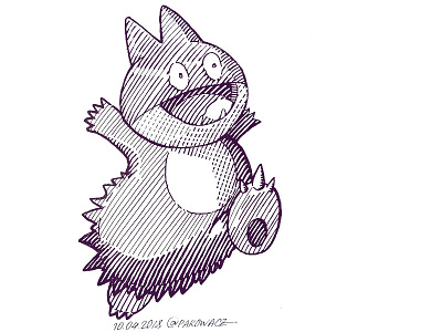 quick Munchlax editorial engraving gravure ink pokemon sketch woodcut